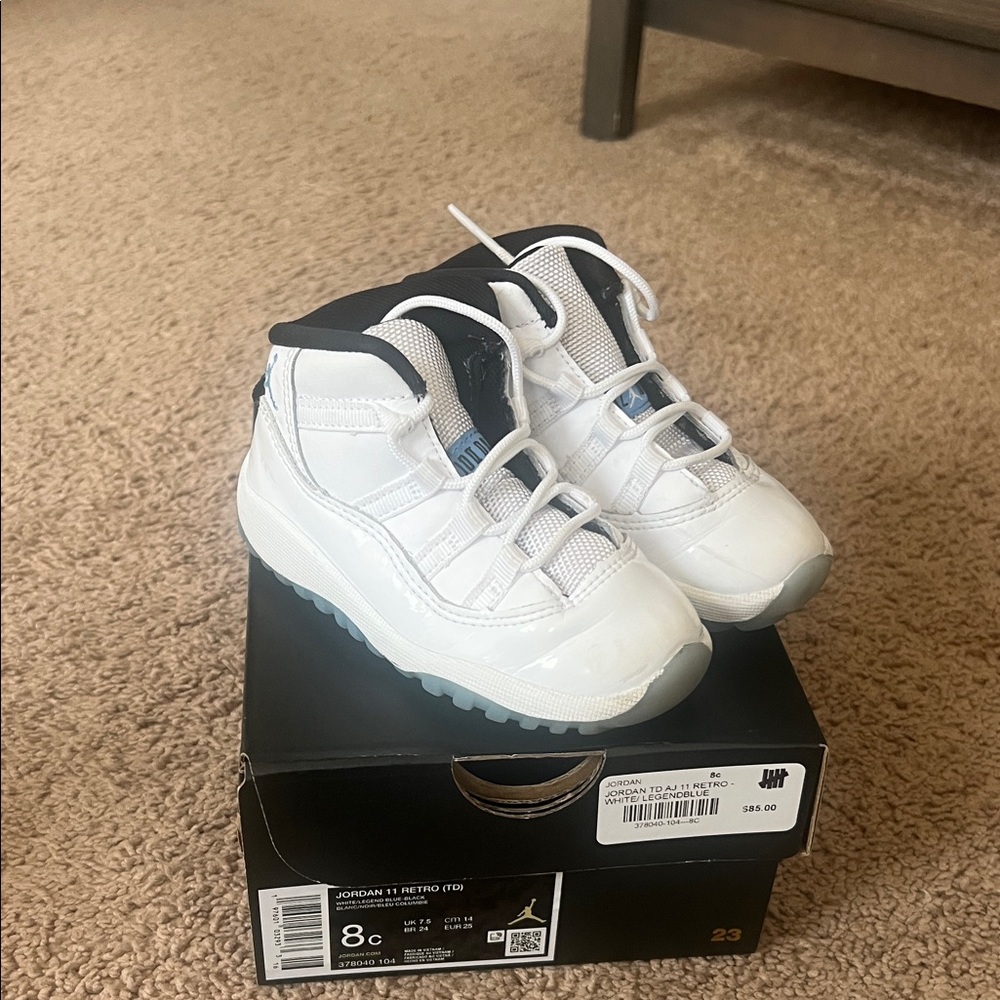 Jordan Kids White and Black High-Top Sneakers